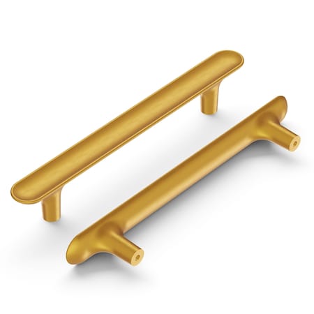Hickory Hardware Maven Collection Pull 5-1/16 Inch 128mm Center to Center Brushed Golden Brass Finish H078780BGB